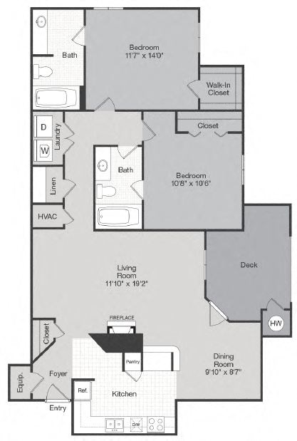 2 bed 2 bath at The Waters at Chenal, Little Rock 